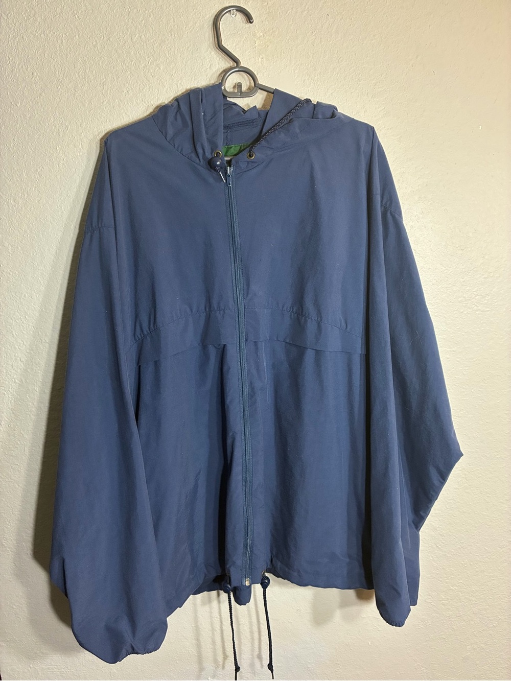 Men's Hooded Navy Windbreaker Jacket
